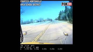 Heartstopping nearmisses Dashcam captures school bus close calls [upl. by Annaeoj]