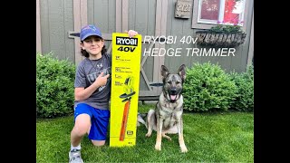 Ryobi 40V 24quot Hedge Trimmer first impressions review and demo [upl. by Wolcott]