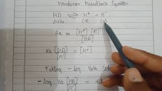 Henderson hasselbach equation  pH equation derivation easy way  buffer system [upl. by Zednanref]