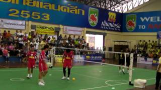 Sepaktakraw thailand league week14 NP vs NR 1st regu 1st set [upl. by Margi]