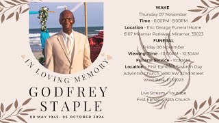 Funeral Service  Godfrey Staple  November 8 2024 [upl. by Virgel]