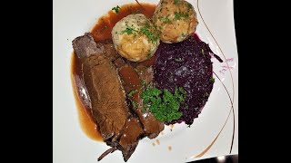 Eingelegter Sauerbraten mit Semmelknödel und Apfelrotkohl [upl. by Bodwell758]