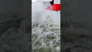 Gale Force Winds Hitting Michigan City Lighthouse amp Huge Storm Surge drone waves storm [upl. by Mamoun]