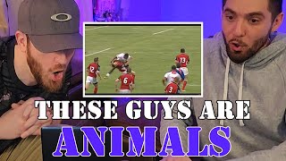 American Football Fans React To Rugbys HARDEST Hits  Reaction [upl. by Rochkind557]