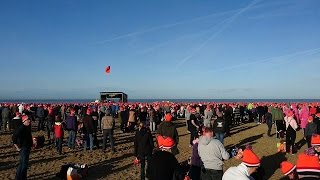 Traditional Dutch Newyear dive in Scheveningen The Netherlands 1 january 2016 [upl. by Enelyk]