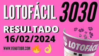 🍀 Resultado Lotofácil 3030 [upl. by Byrd129]