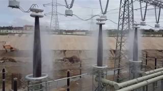 400 kV Substation Energized Insulators washing  No WIND [upl. by Munroe]