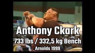 Anthony Clark  733 lbs  3325 kg Bench press  Arnolds 1999 [upl. by Jorgan]