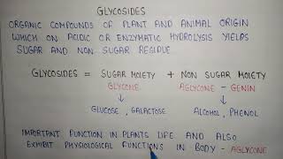 What are glycosides  glycosides structure  glycosides function  pharmacognosy B pharma [upl. by Eceined360]