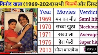 विनोद खन्ना की फिल्मों की लिस्ट  Vinod Khanna All Movies Name List  Vinod Khanna Hit amp Flop Movies [upl. by Mila979]