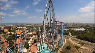 Shambhala AWESOME Hyper Roller Coaster 4K POV  PortAventura World Spain No Copyright [upl. by Aleakim629]