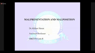 Malpresentation amp Malposition  Obstetrics [upl. by Seedman]