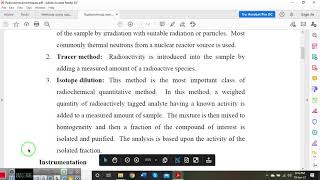 Lecture 16 Radioanalytical techniques [upl. by Azal321]