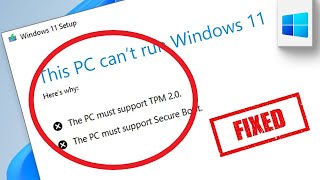 Fixed Error This PC Cant Run Windows 11 2021  Minimum System Requirements  TPM 20  SECURE BOOT [upl. by Luo]