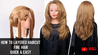 HOW TO CUT LAYERS HAIR  CORTE DE PELO EN CAPAS  COUPE DE CHEVEUX EN DÉGRADÉ [upl. by Ltsyrk80]