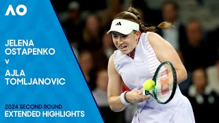 Jelena Ostapenko v Ajla Tomljanovic Extended Highlights  Australian Open 2024 Second Round [upl. by Aserret880]