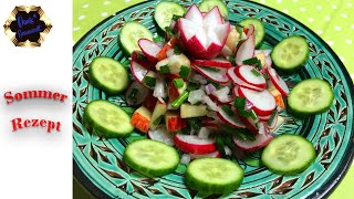 Bunter und leichter Sommersalat🥗 Radieschensalat Radieschen salat salat ideen [upl. by Frayda885]