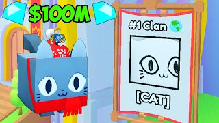 I Donated 100000000 Gems To Become The 1 Clan In Pet Simulator 99 [upl. by Traci]