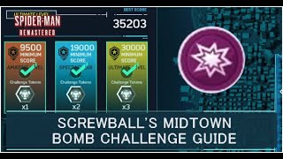 Screwball Midtown Bomb Challenge Tokens Guide  Spider Man Remastered [upl. by Alyehs]