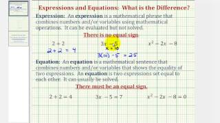 The Difference Between an Expression and an Equation [upl. by Nasia298]