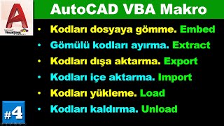 AutoCAD VBA 4 Embed Extract Export Import Load Unload [upl. by Lalaj330]