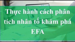 EFAThực hành cách phân tích nhân tố khám phá EFA trong SPSS nhóm MBA thực hiện [upl. by Adnoval]