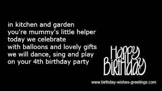 4th birthday wishes 4 year old daughter or son [upl. by Sawtelle]