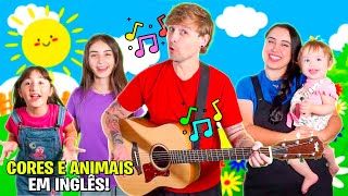 FIZEMOS uma MÚSICA para ENSINAR as CORES e ANIMAIS em INGLÊS CANTEM com a GENTE Pai Também Vloga [upl. by Annahsor]