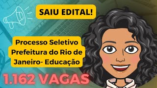 EDITAL PUBLICADO PROCESSO SELETIVO PREFEITURA DO RIO DE JANEIRO [upl. by Lotsirk]