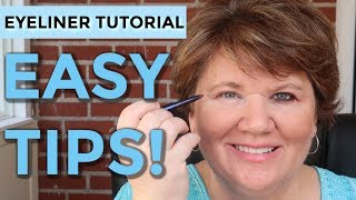 How To Apply Eyeliner Over 50  Basic Eyeliner Pencil Tutorial For Mature Eyes [upl. by Stoller970]