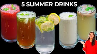 5 Easy Summer Drinks जो आपको गर्मियों में तरो ताज़ा कर दे  5 Summer Drinks Recipe  Kabitaskitchen [upl. by Lilaj643]