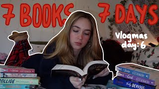 i tried to read 7 books in 7 days massive fail🧣 vlogmas day 6 [upl. by Nnyloj]