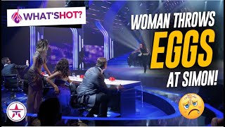 Who Is The Woman Throwing EGGS At Simon Cowell and Why Did She Do It The Full Story [upl. by Inavoig]