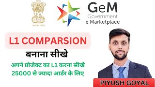 L1 Comparison Gem seller  GeM registration  GeM L1  How to make L1 on GeM [upl. by Shama]