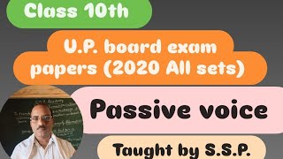 Class 10thUp board exam paperpassive voice2020 All sets Taught by SSP [upl. by Plante]