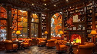 Crackling Fireplace with Jazz Relaxing Music at Cozy Coffee Shop Ambience  Smooth Jazz Instrumental [upl. by Eisoj]