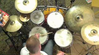 Guaracha 32 clave cascara on drum set [upl. by Garvy235]