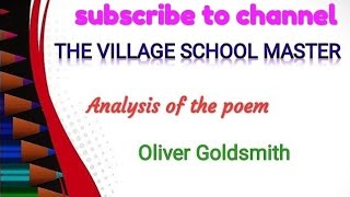 The Village Schoolmaster by Oliver Goldsmith [upl. by Siesser265]