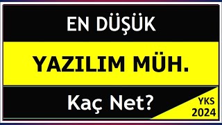 2024 yks en düşük yazılım mühendisliği için kaç net gerekir [upl. by Ylatan628]