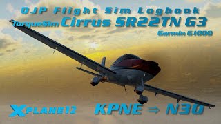 XPlane 12  TorqueSim Cirrus SR22TN G3  Philadelphia to Honesdale Log 063 [upl. by Mailli]