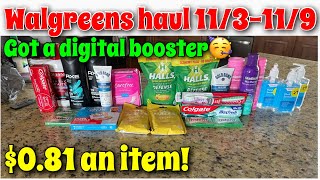 Walgreens couponing haul 113119 Pretty good week of deals🎉  Over 100 in products for just 19 [upl. by Cenac]