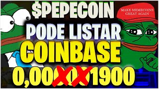 00 PEPECOIN CRIPTOMEDA MEME COINBASE LISTA NOVA ALTA [upl. by Osmen]