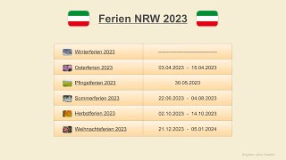 Ferien NRW 2023 [upl. by Ayoras]