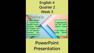 English 4 Matatag Curriculum Powerpoint Presentation Quarter 2 Week 3 grade4matatag grade4 ppt [upl. by Analla]