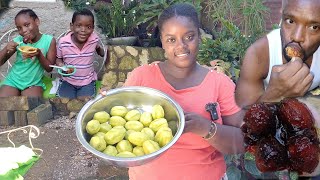 STEW JUNE PLUM EAT IT BY ITSELF OR WITH CRACKERS amp BREAD DELICIOUS😋😋😋😋 [upl. by Bal]