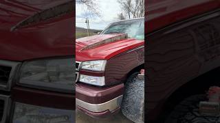 Custom DIY Cowl Hood For Cate Eye Silverado liftedtrucks truck silverado custom [upl. by Onailerua]