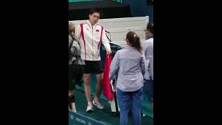 Western reporter deliberately walks straight into one of the Chinese gold medal winner athletes [upl. by Cerellia]