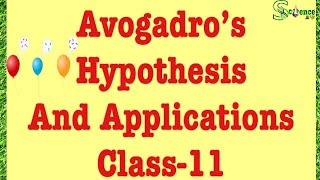 Avogadro hypothesis and its applications neet jee BYASHUTOSH  SCIENCE PUR [upl. by Reitrac]