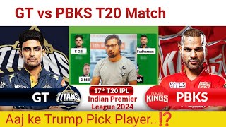 GT vs PBKS PredictionGT vs PBKS TeamGujarat vs Punjab IPL 17TH T20 Match [upl. by Ethbinium]