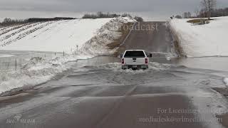 Holmen WI  Urban flooding flooded roads and flooded yards  March 14th 2019 [upl. by Kenon]